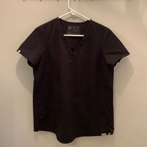Figs Black XS maternity scrub top